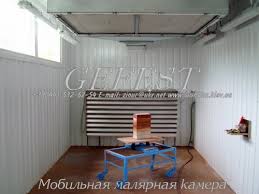 Мобильные покрасочные камеры для окраски столярных изделий.